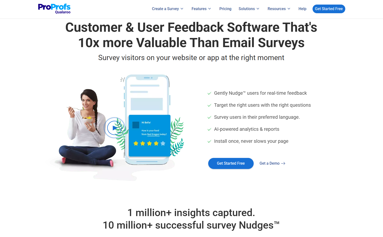 Qualaroo customer survey tool homepage