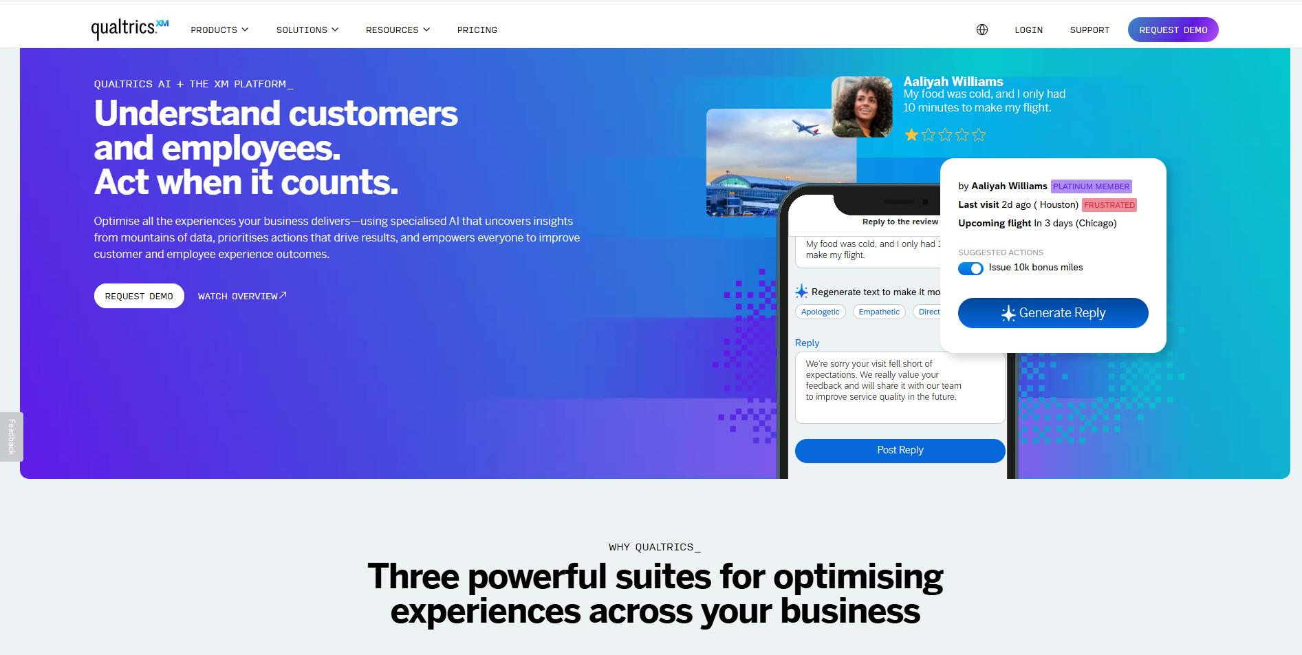 Qualtrics Customer Survey Tool homepage