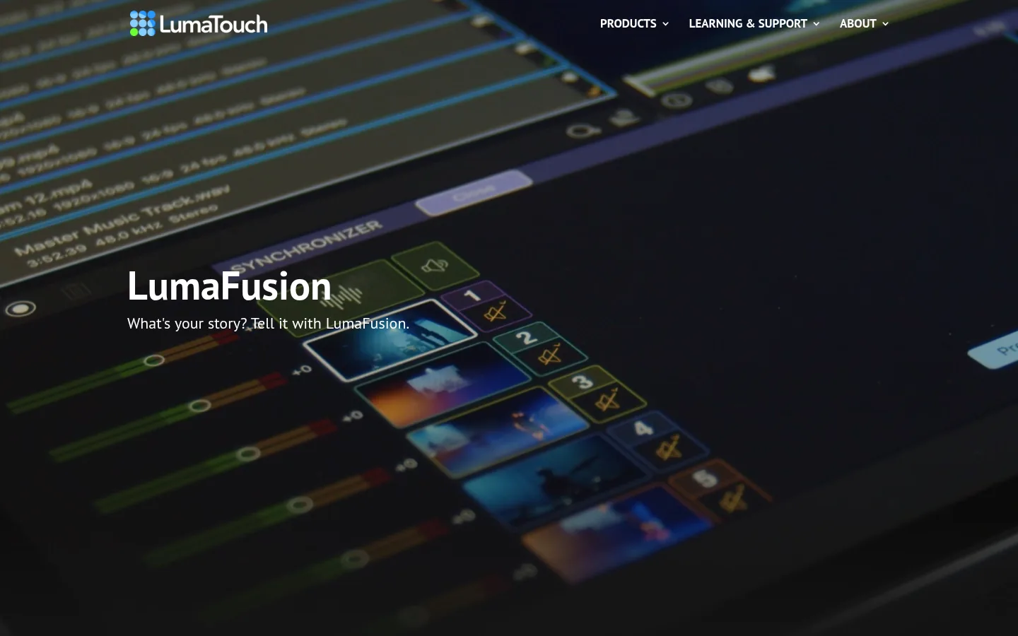 LumaFusion website, showing the homepage