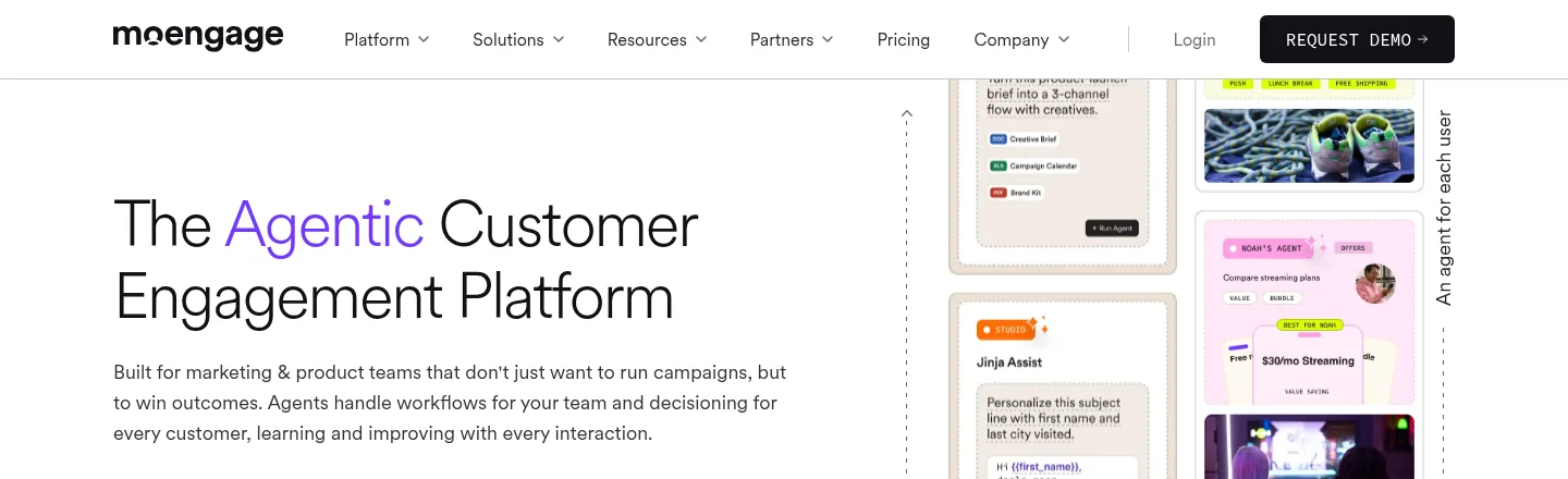 MoEngage website, showing the homepage