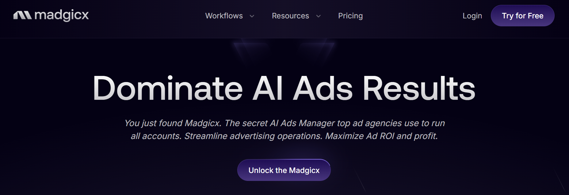 Madgicx webpage