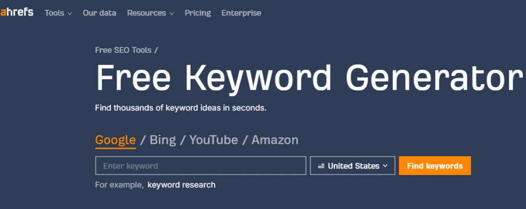 Ahrefs Keyword Generator