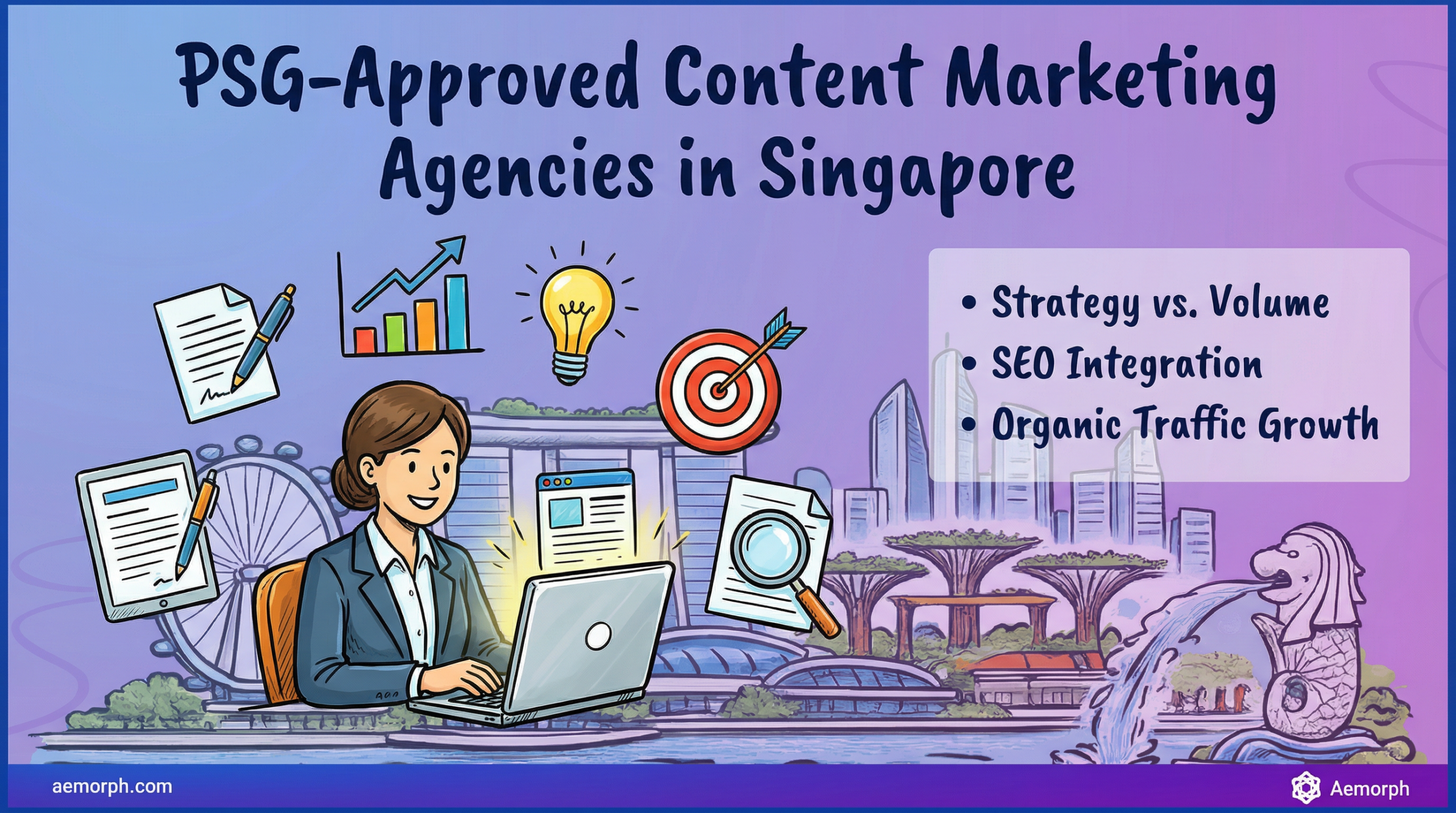 PSG-approved content marketing agencies in Singapore highlighting strategy, SEO integration, and organic traffic growth