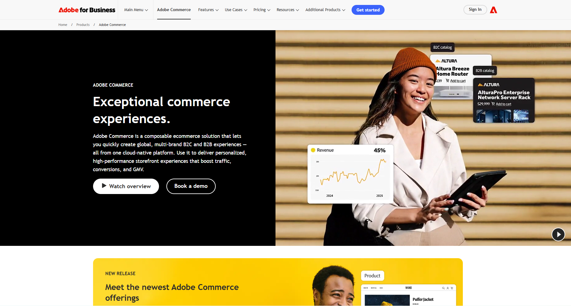 Adobe B2B Ecommerce Platform homepage