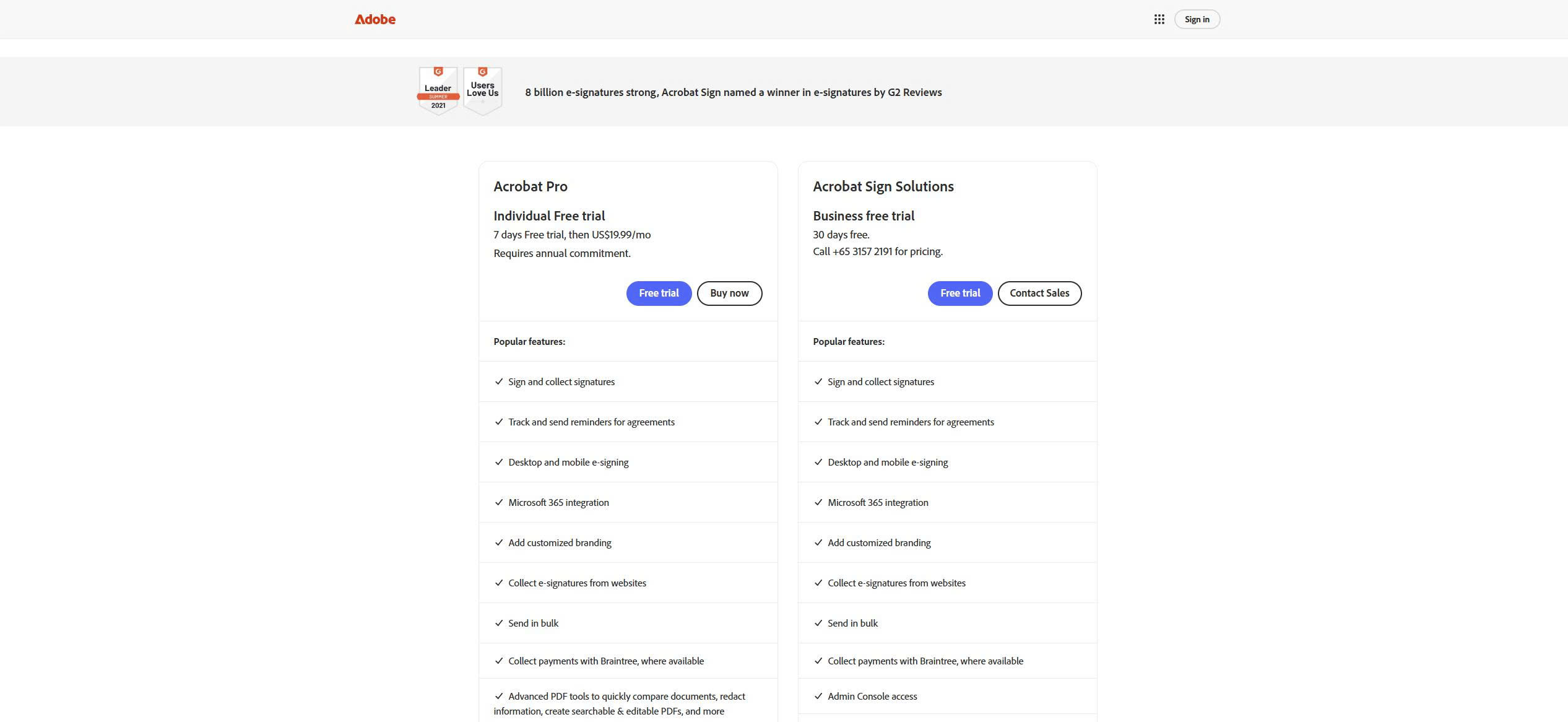 Adobe Sign tool for organisation