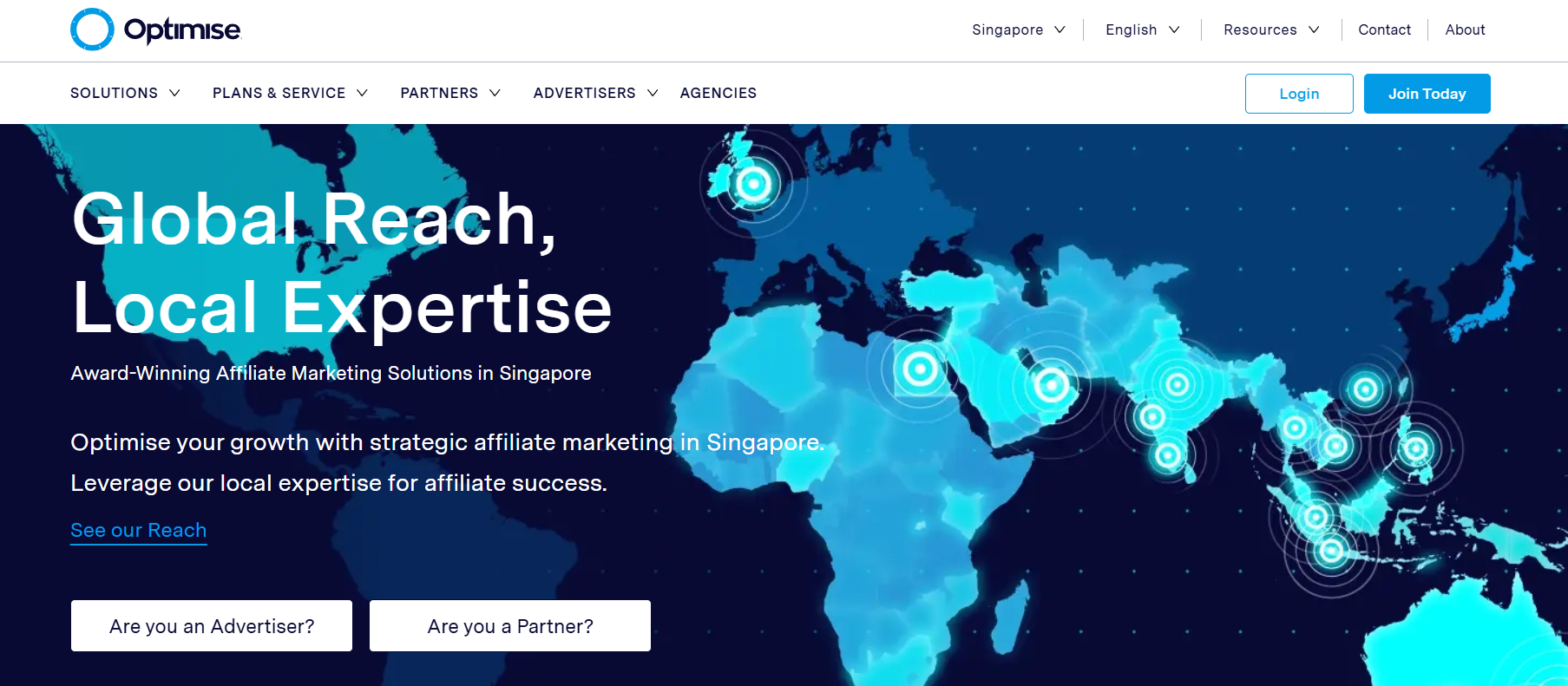 Optimise Media webpage