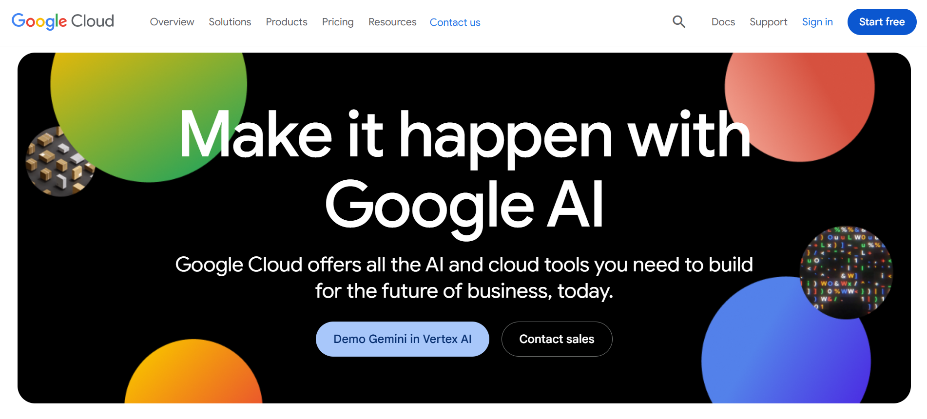 Google Cloud Homepage