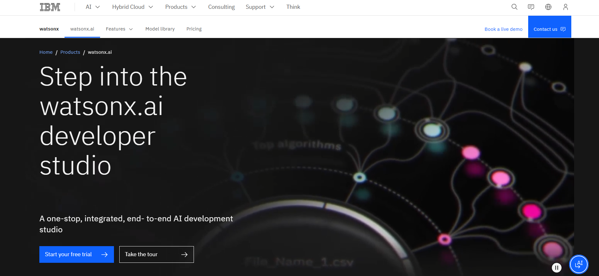 IBM + Watsonx.ai Homepage