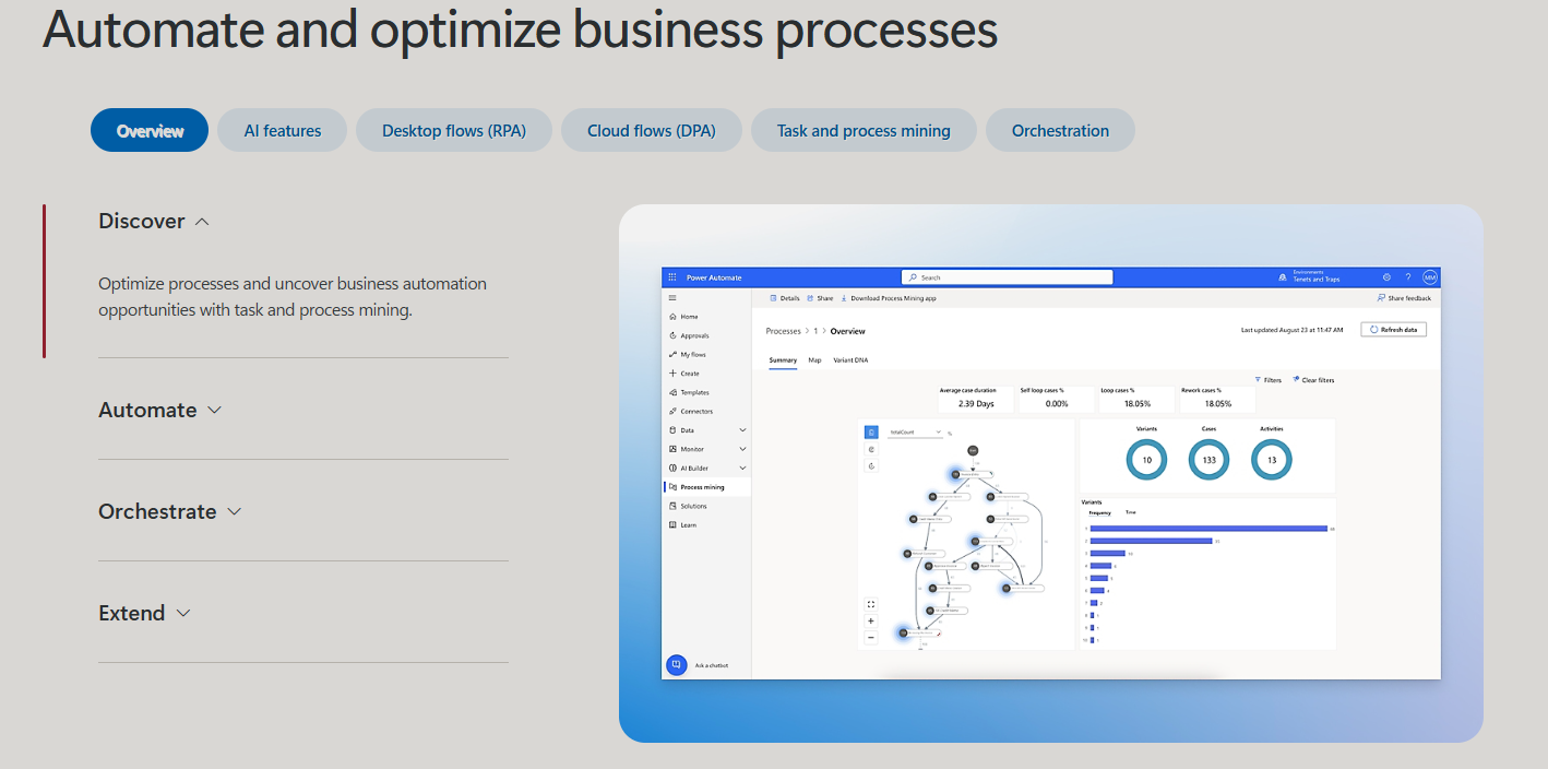 Microsoft Power Automate Homepage