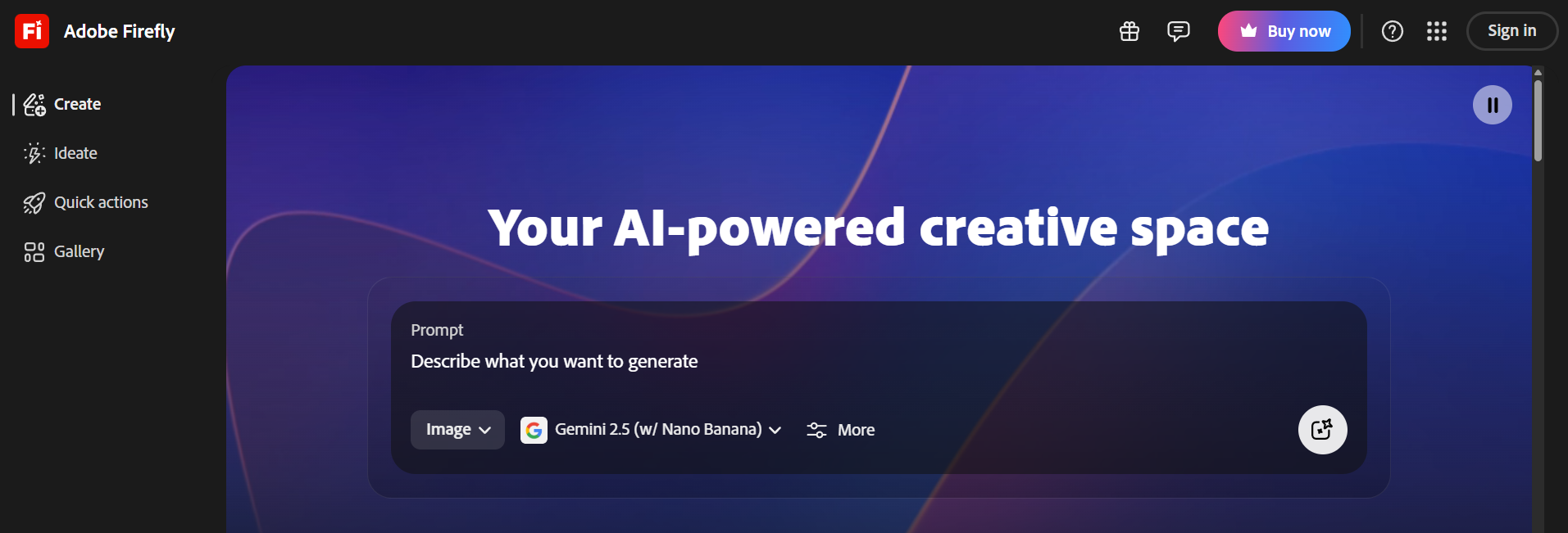 Adobe Firefly Interface