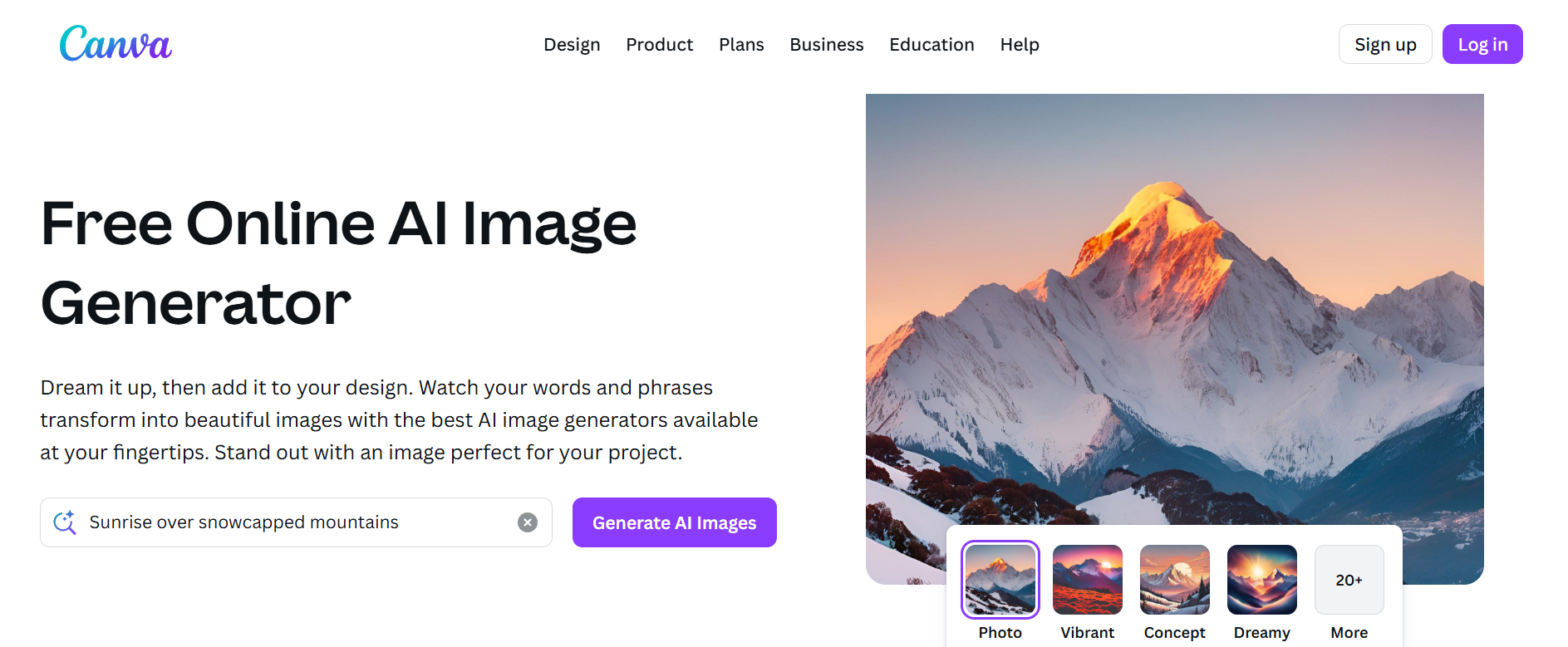 Canva Image Generator Webpage
