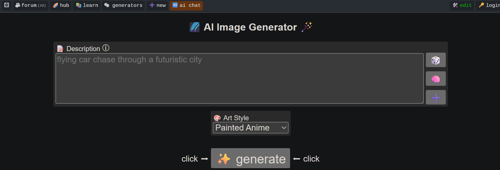 Perhance Image Generator Interface