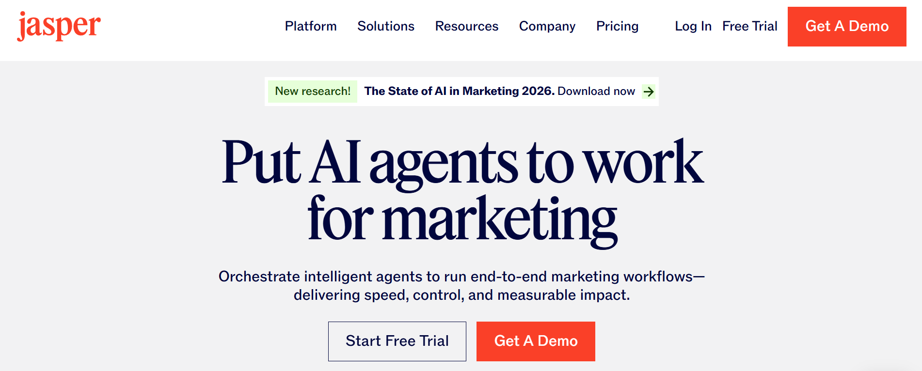 Jasper AI Writing Tool Webpage