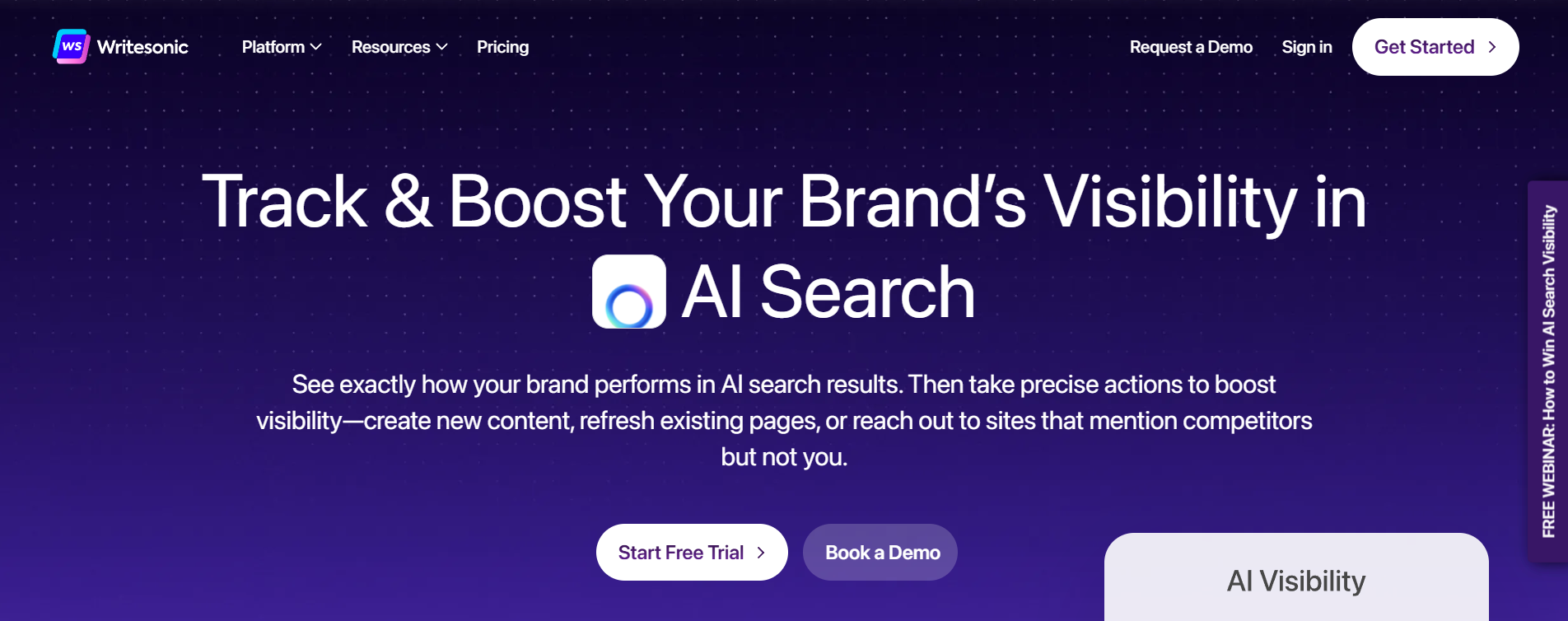 Writesonic AI Writing Tool Webpage