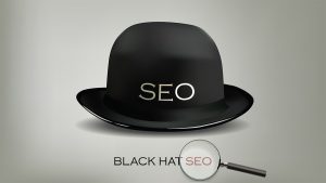 SEO text on a black hat