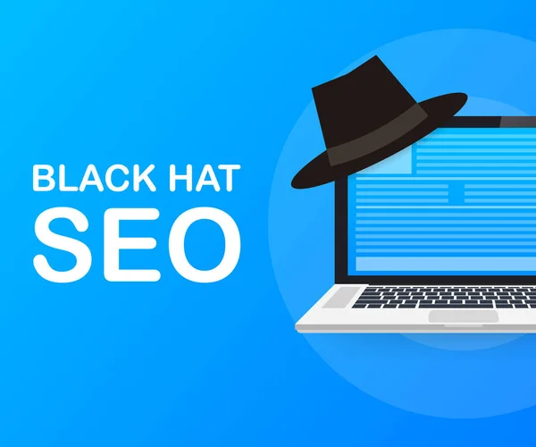 illustration of black hat seo banner magnifier