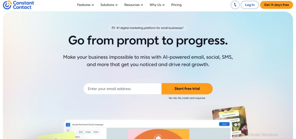 Constant Contact Homepage