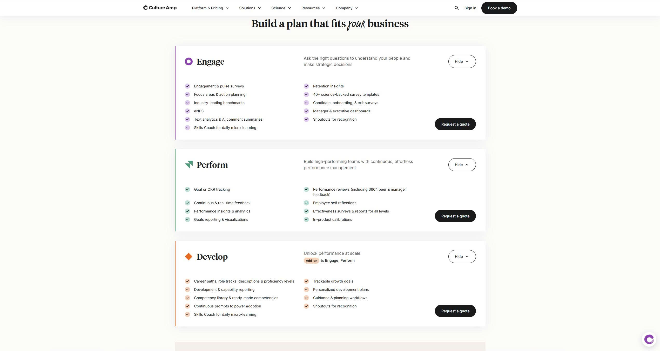 Culture Amp Employee Engagement Tool Pricing