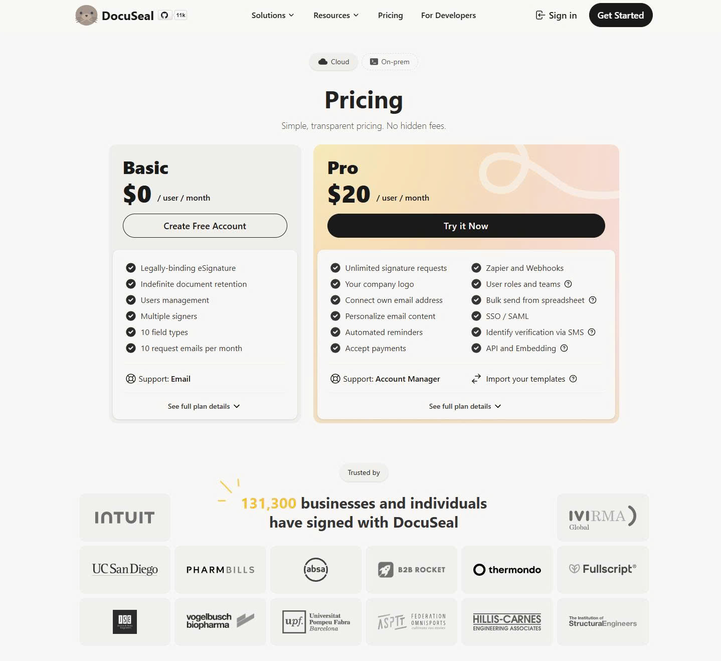 DocuSeal Pricing Plans