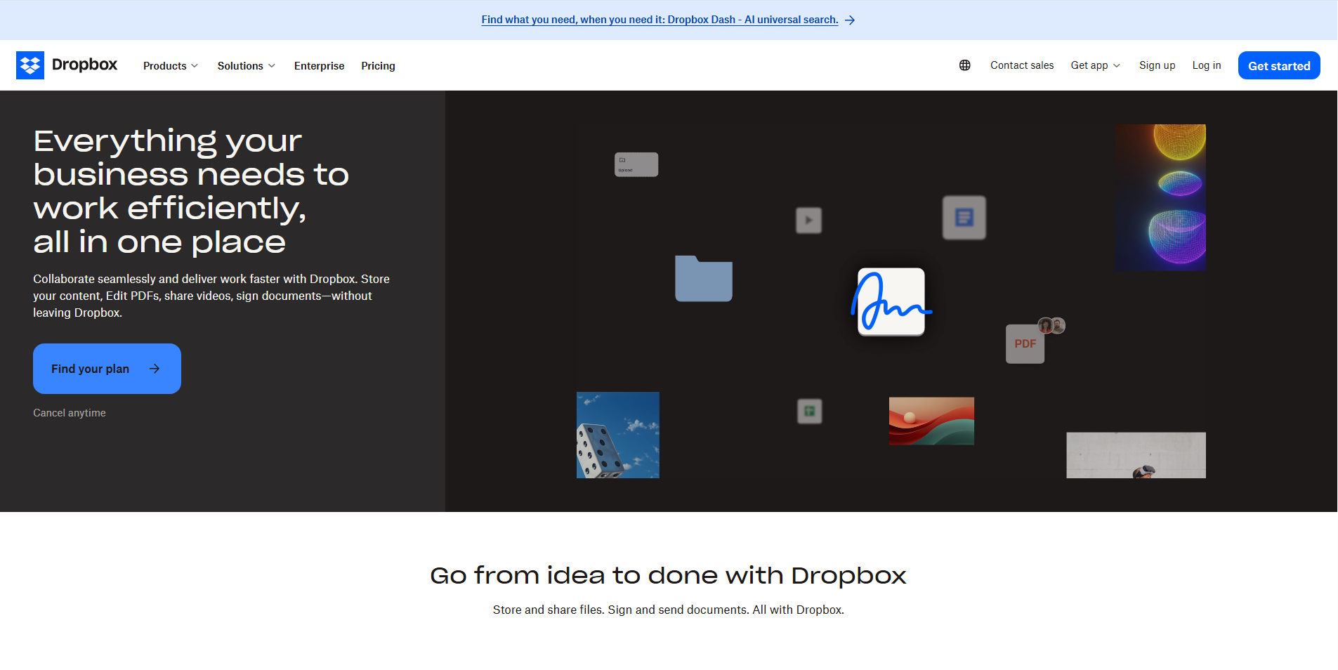Dropbox Business Homepage