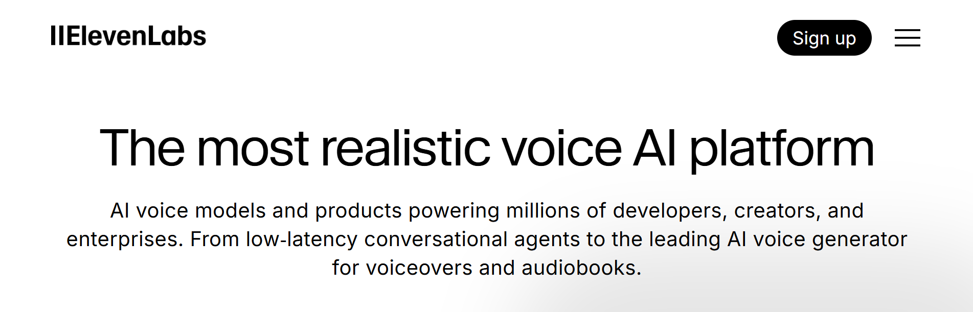 ElevenLabs Homepage
