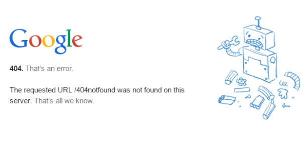 Google 404 Error Page 
