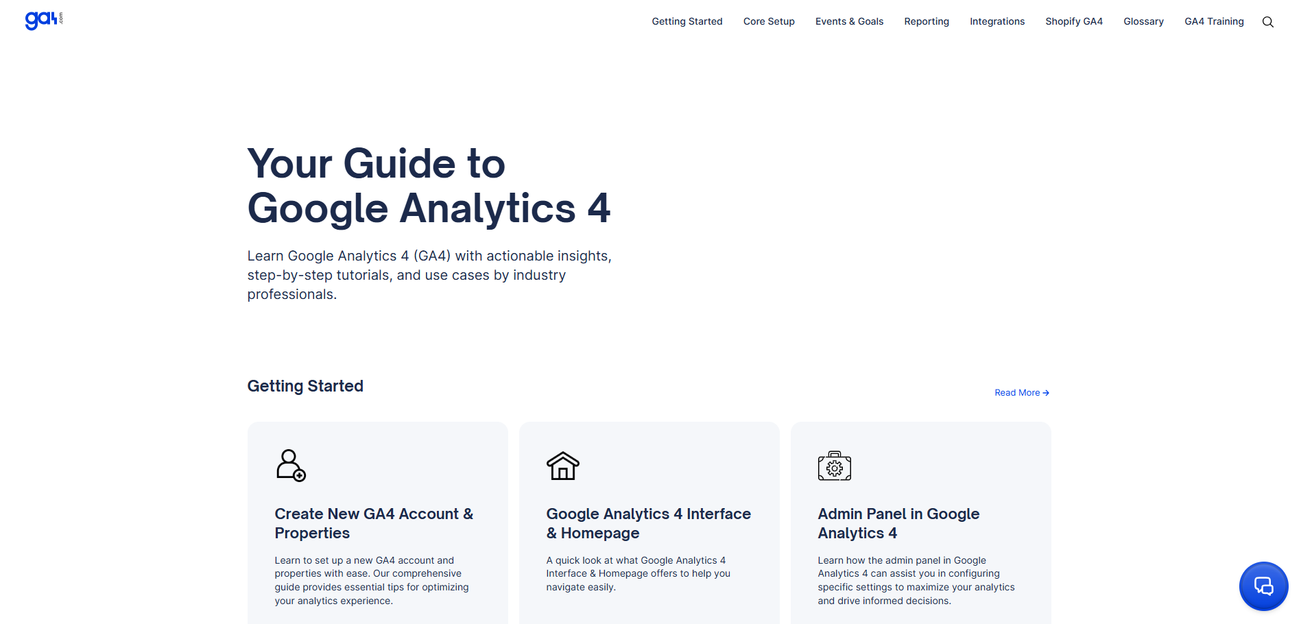 Google Analytics 4 Homepage