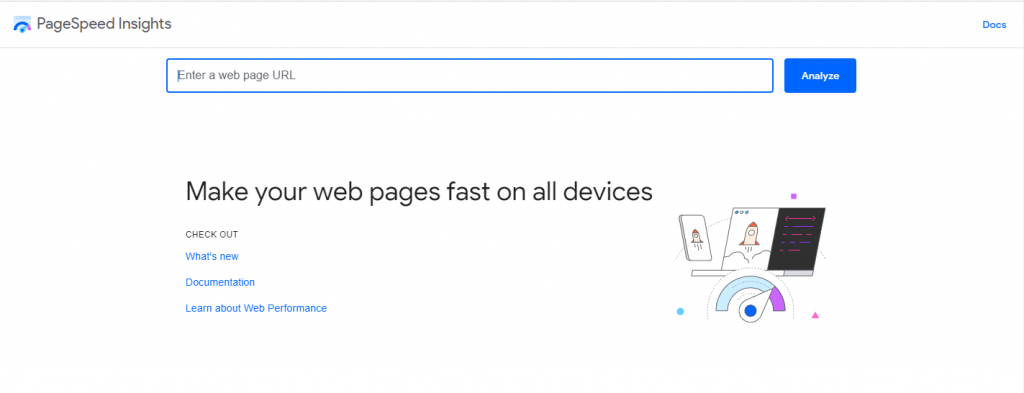 Google PageSpeed Insights Step 1