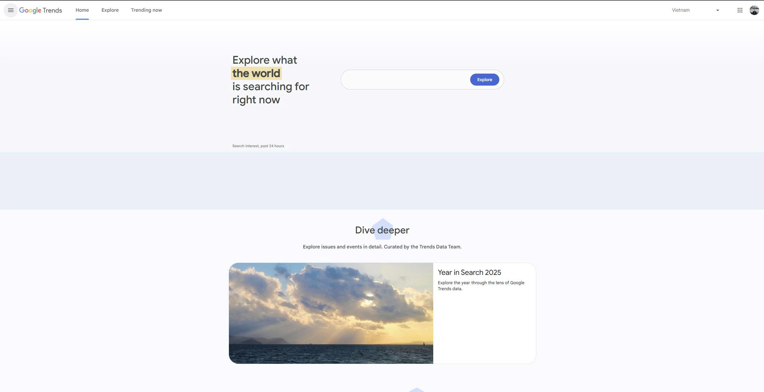 Google Trend Homepage