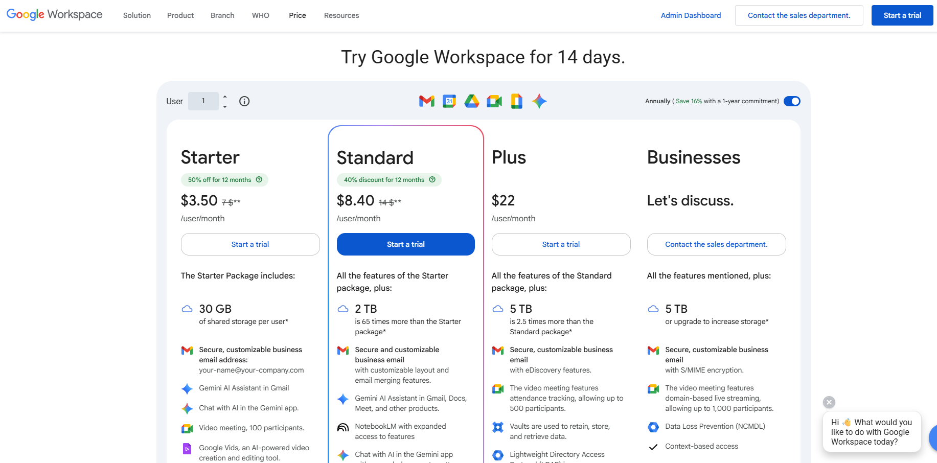 Google Workspace Pricing
