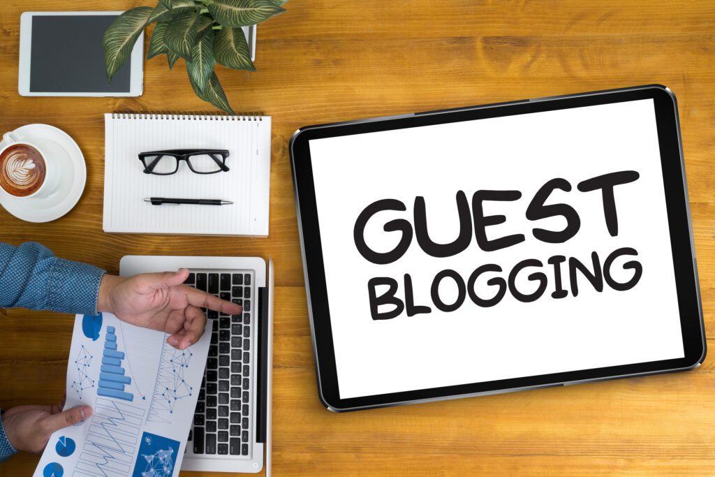 'Guest Blogging' written on an Ipad