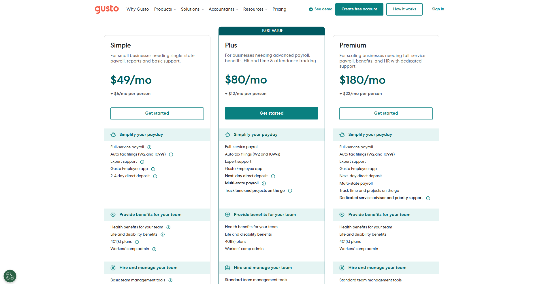 Gusto Tool Pricing And Plans