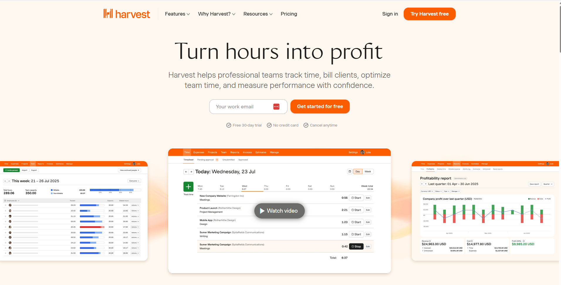 Harvest Time Tracking Tool