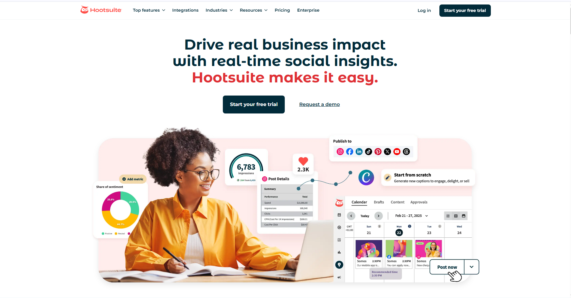 Hootsuite Tiktok Tool Homepage