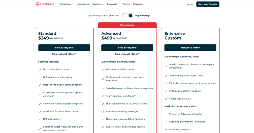 Hootsuite Tiktok Tool Pricing