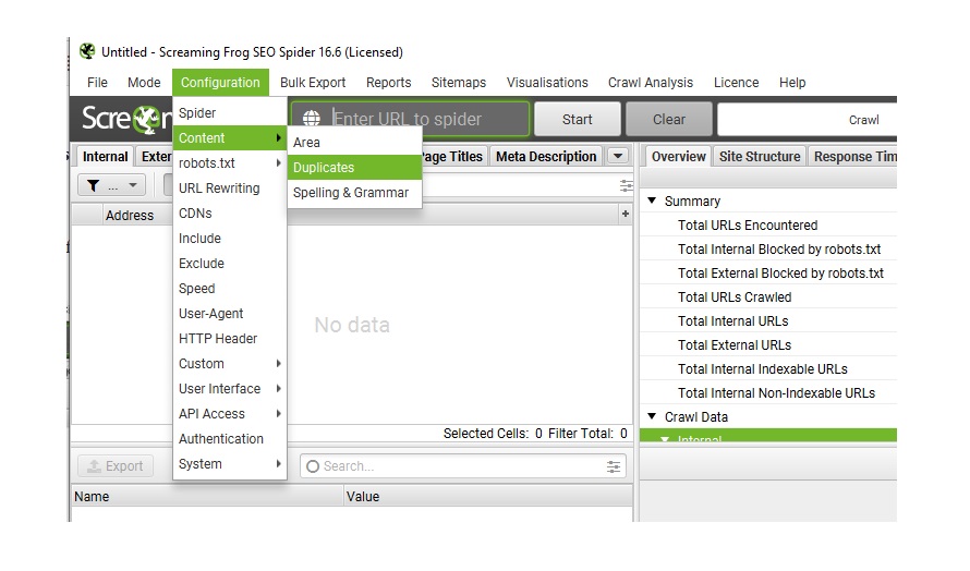 how to configure screaming frog 1