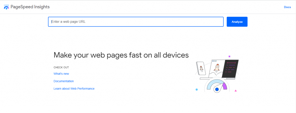 Google Pagespeed insights step 1