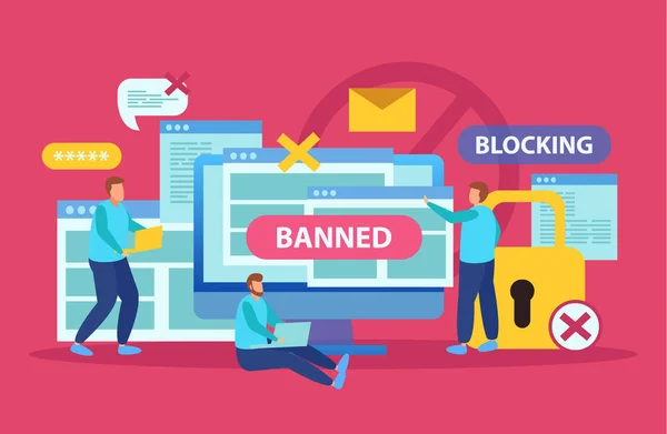 illustration of internet blocking website