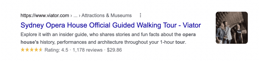 Ví dụ về review snippet