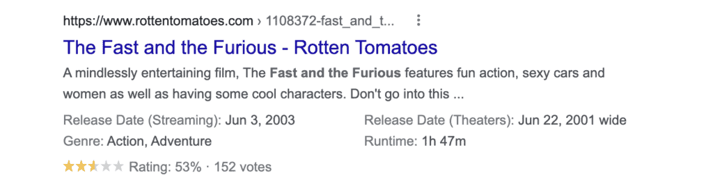 ví dụ về movie snippet