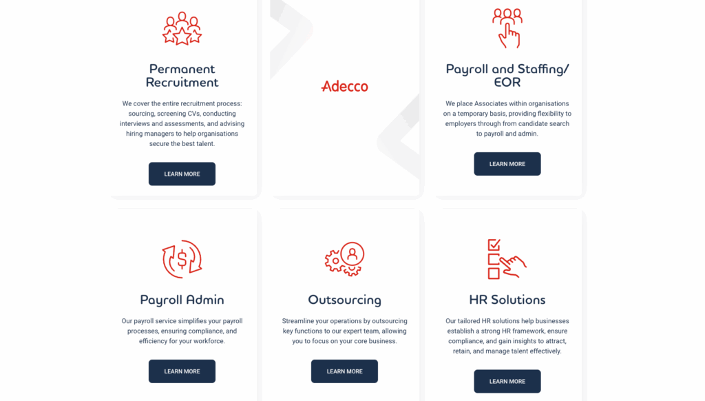 giao diện website Adecco Vietnam