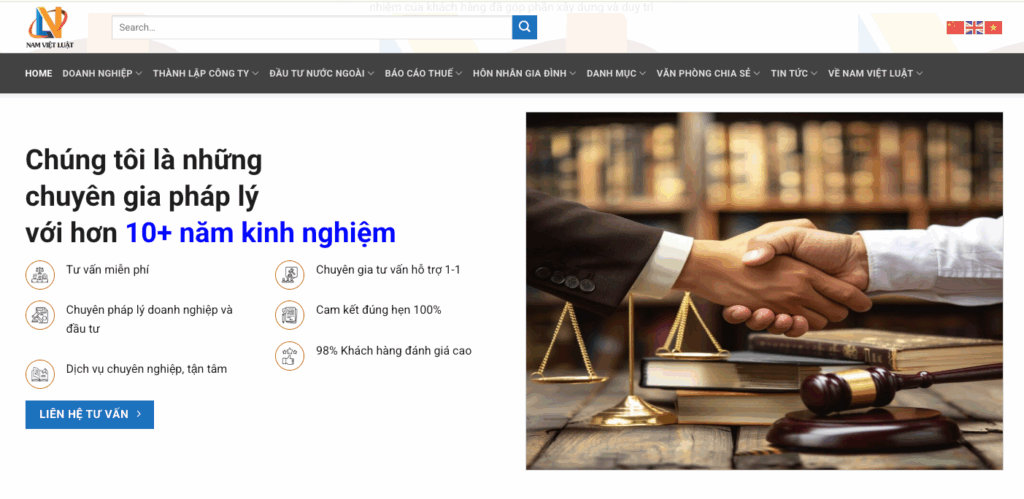 giao diện website công ty kế toán Việt Mỹ