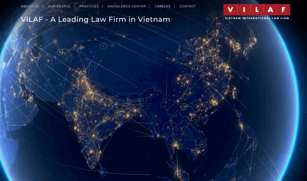 giao diện website công ty luật Vilaf