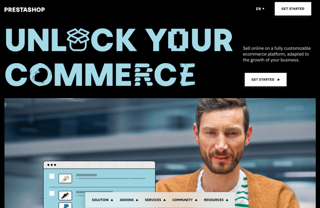 screenshot giao diện nền tảng seo ecommerce prestashop