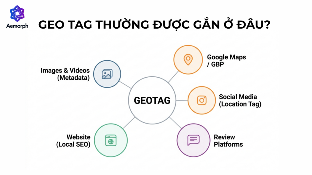 geotag thường được gắn ở đâu
