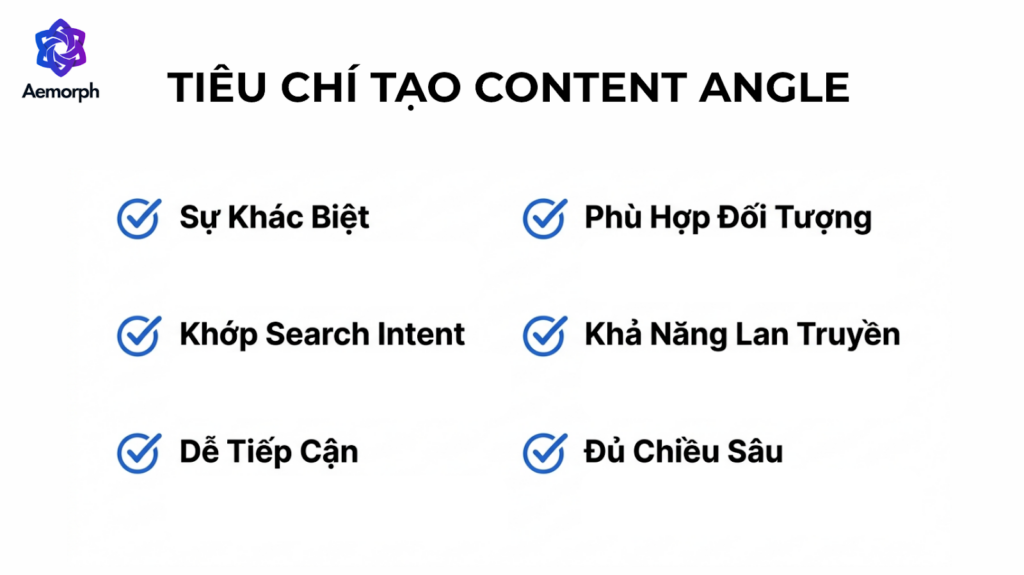 tiêu chí tạo content angle hiệu quả