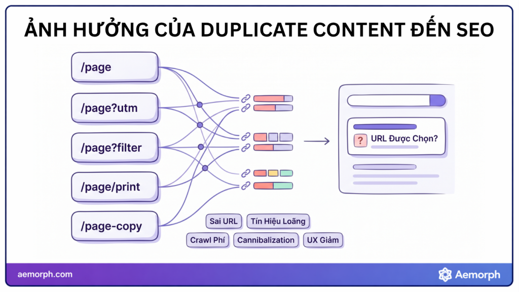 ảnh hưởng của duplicate content đến seo