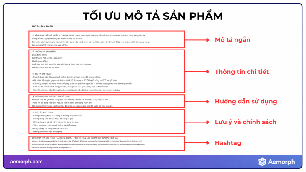 tối ưu mô tả sản phẩm