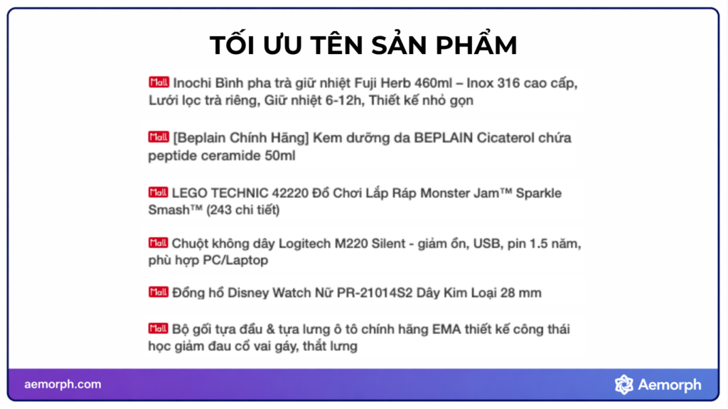 tối ưu tên sản phẩm