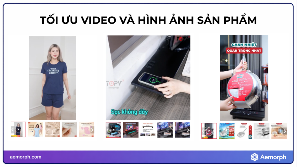 tối ưu video và hình ảnh sản phẩm